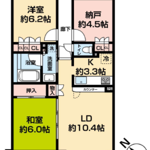 「ｼｬﾘｴ泉大津」泉大津駅から徒歩3分のおシャレな高層マンション 間取り