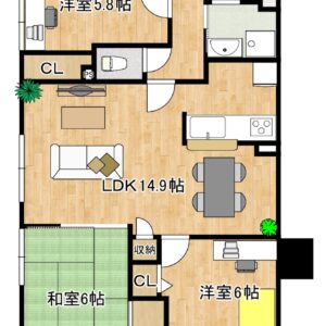 シャルマンフジ泉大津 間取り