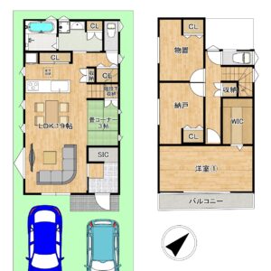和泉市和気町モデルハウスB号地登場 間取り