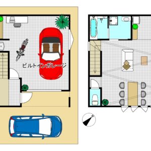 岸和田市磯上町新築ガレージハウス♪ 間取り