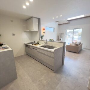 キッチン側から見たLDK全体