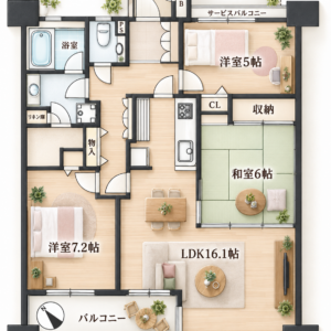 コージスクエア岸城町 間取り